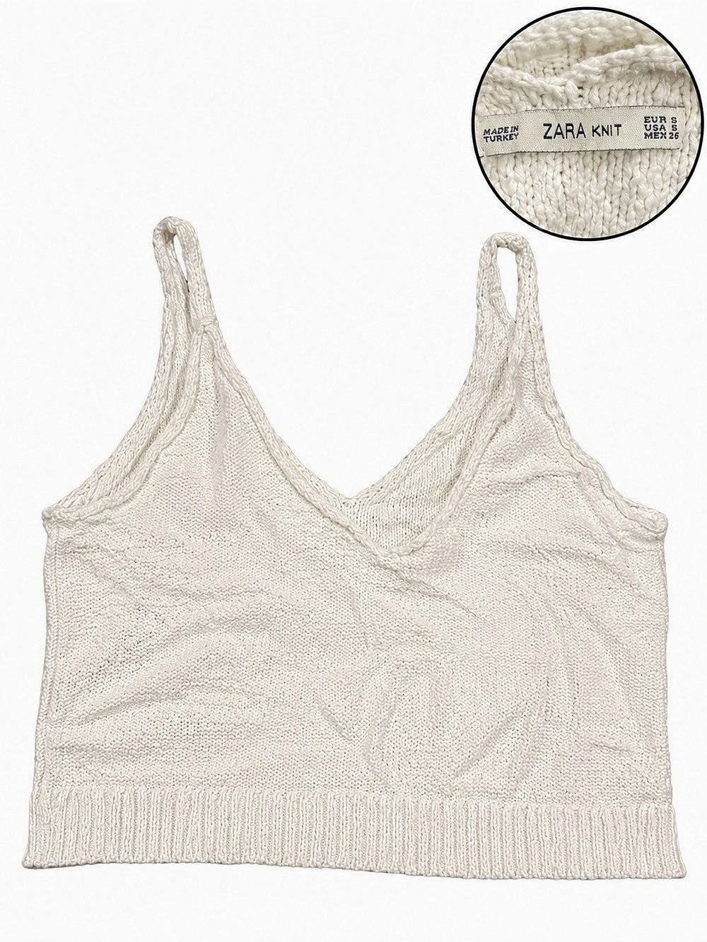 Zara Knit Camisole in Cream Size Medium Like New